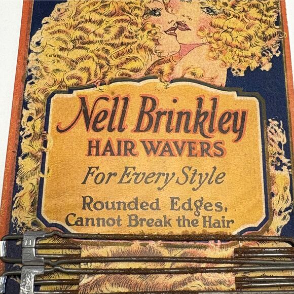 Antique/Vintage Set of 4 Flapper Hair Waver Clips 1922 Nell Brinkley on Card - Picture 10 of 10